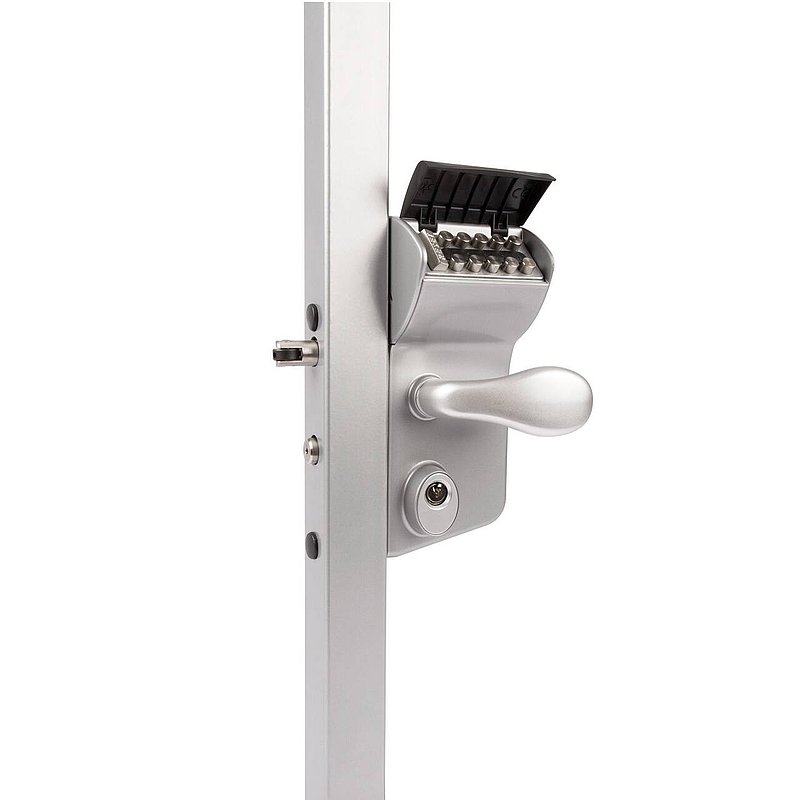 VINCI - Mechanisches Codeschloss LMKQV2, für Profilrohr 40 - 60mm, Farbe RAL 7016