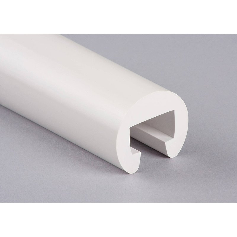 Plastic handrail Ø 40mm for 25x15mm, signal white