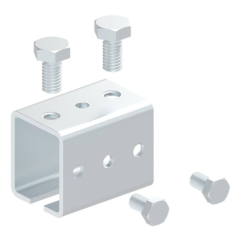 Connecteur pour rail de guidage de portes suspendues