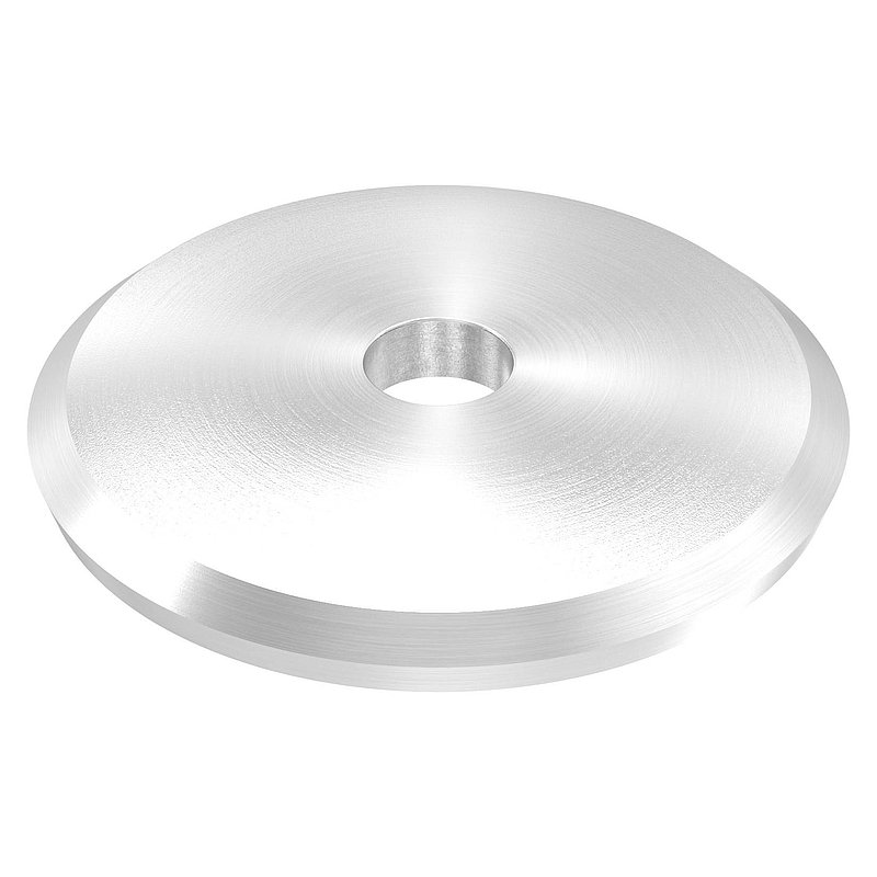 Round plate Ø 58x5mm, domed, with round cut, AISI304