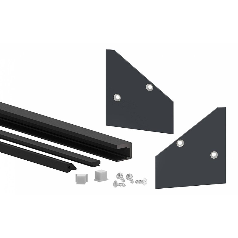 Mounting-set for glass 17,52mm eleganza canopy, L:2,2m