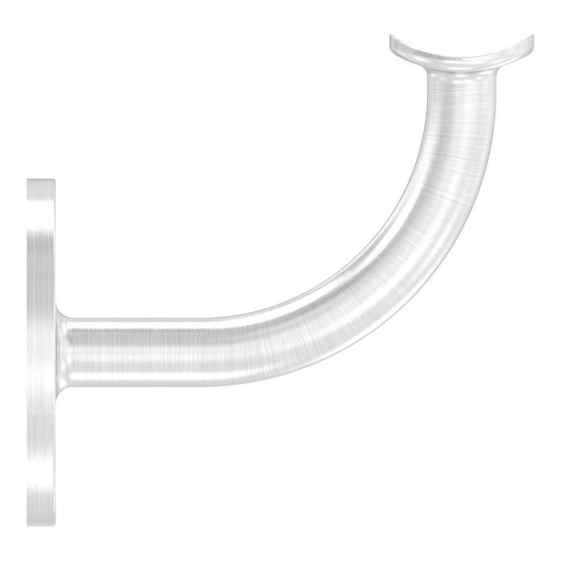 Handrail bracket with handrail connection plate 42.4 mm, (round plate and bracket welded), AISI316