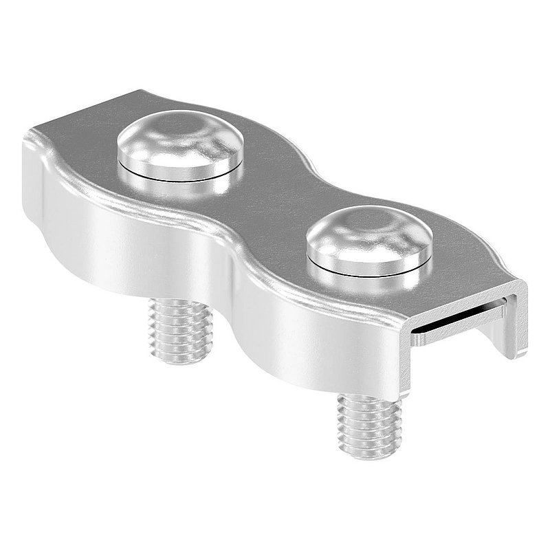 Serre-câble plat double pour câble 8mm, V4A
