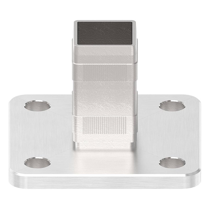 Wand- und Bodenanker mit Rändelung, für Rohr 40x40x3,0mm, V2A