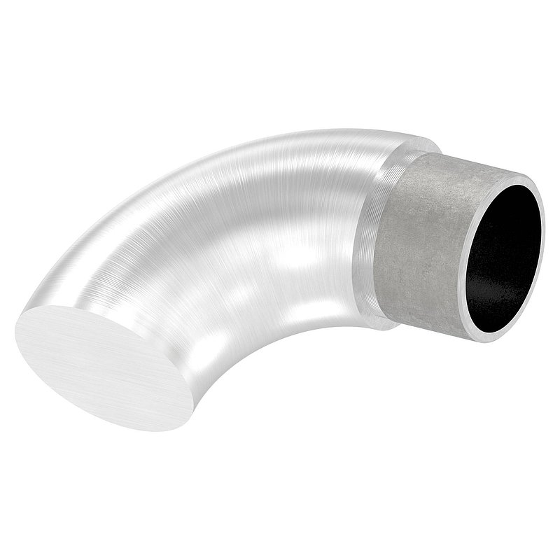 Endbogen 90° flach, für Rohr 33,7x2,0mm, V4A
