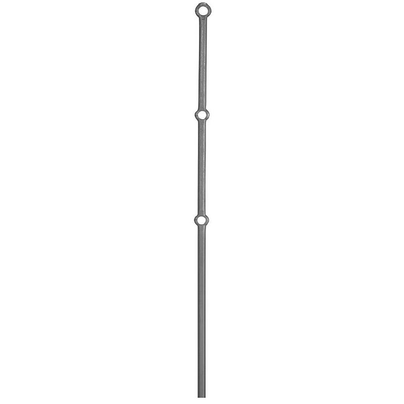Poteau rond Ø25mm, H : 1200mm, 3 trous renflés