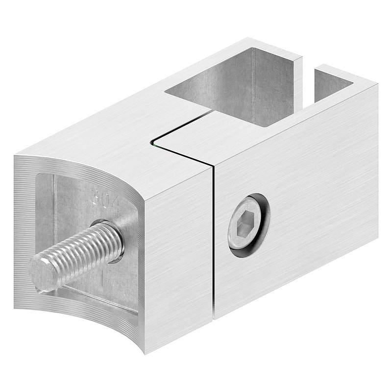 Halter für quadratisches Klemmprofil 20x20mm, Anschluss: 42,4mm, V2A