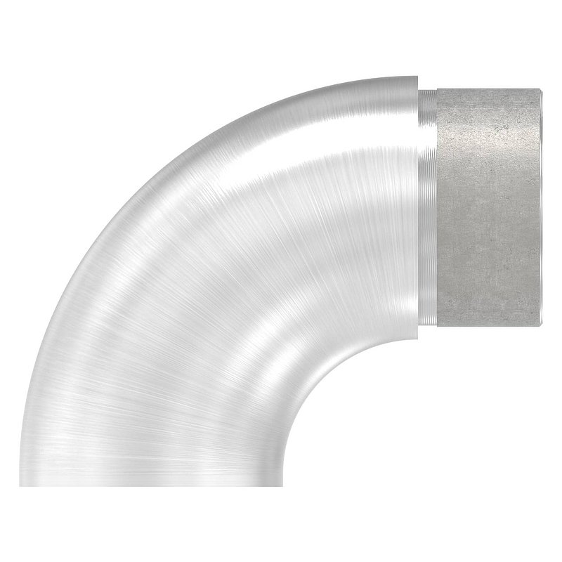 End bend 90° flat, for tube 42.4x2.0mm, AISI304