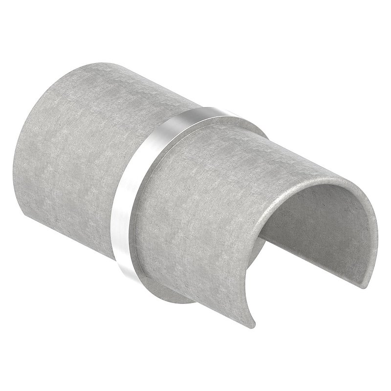 Tube connector for LED slotted tube 42.4mm, AISI304