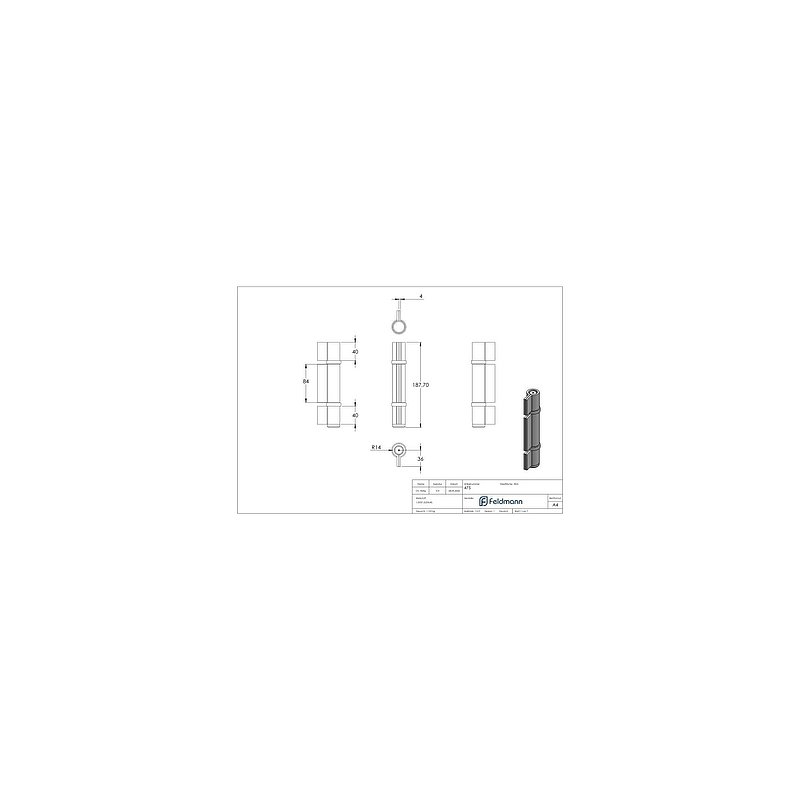 Flat belt 3-piece heavy with ball bearing