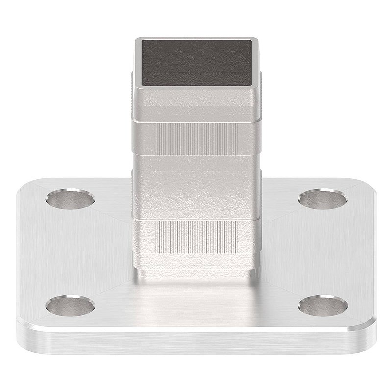 Wand- und Bodenanker mit Rändelung, für Rohr 40x40x2,0mm, V4A