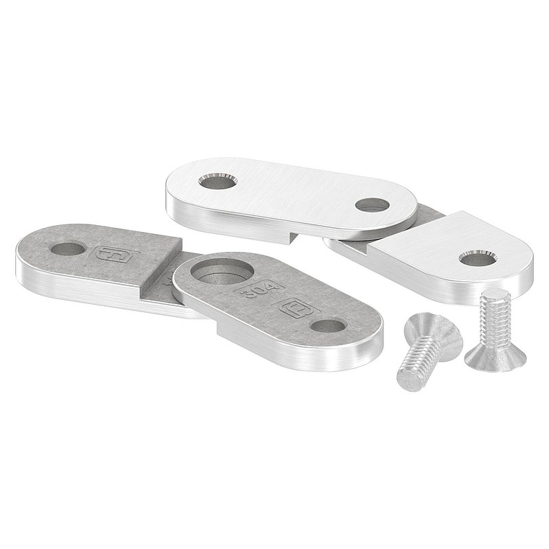 Handlaufanschlussplatte verstellbar, flach, V2A