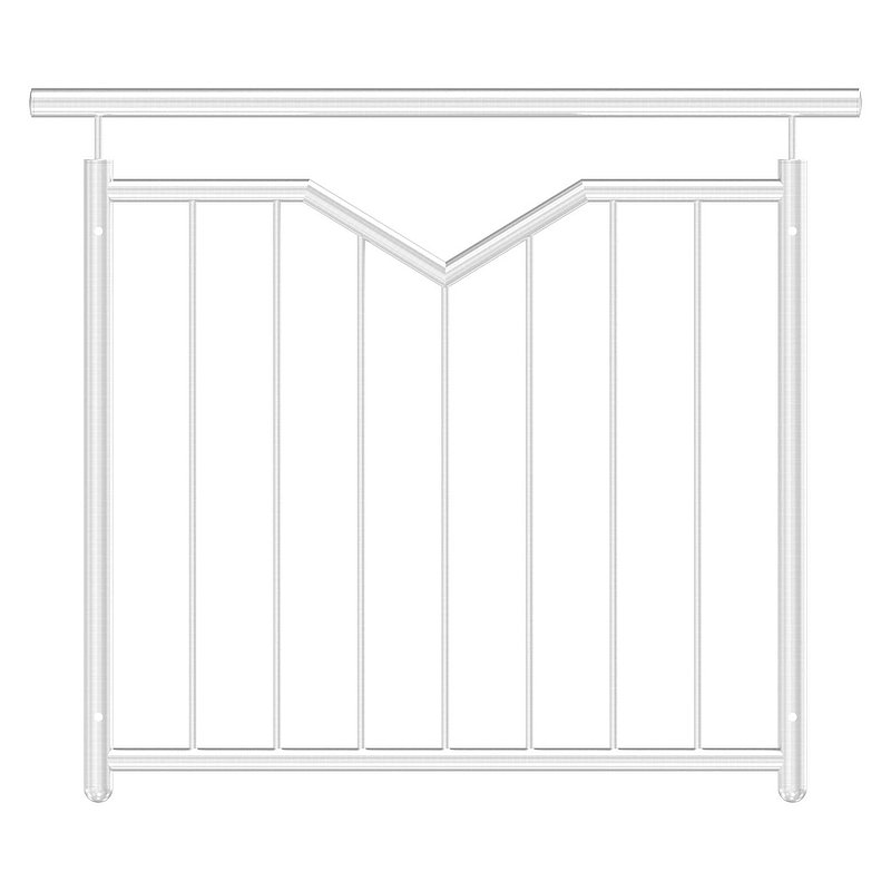 French balcony grille, with V-cutout, W: 1000mm, AISI304