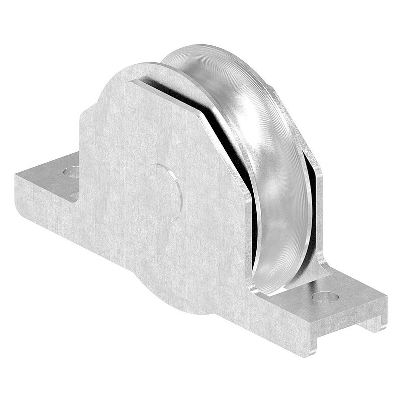 Sliding gate roller, round groove, Ø 88mm, AISI304