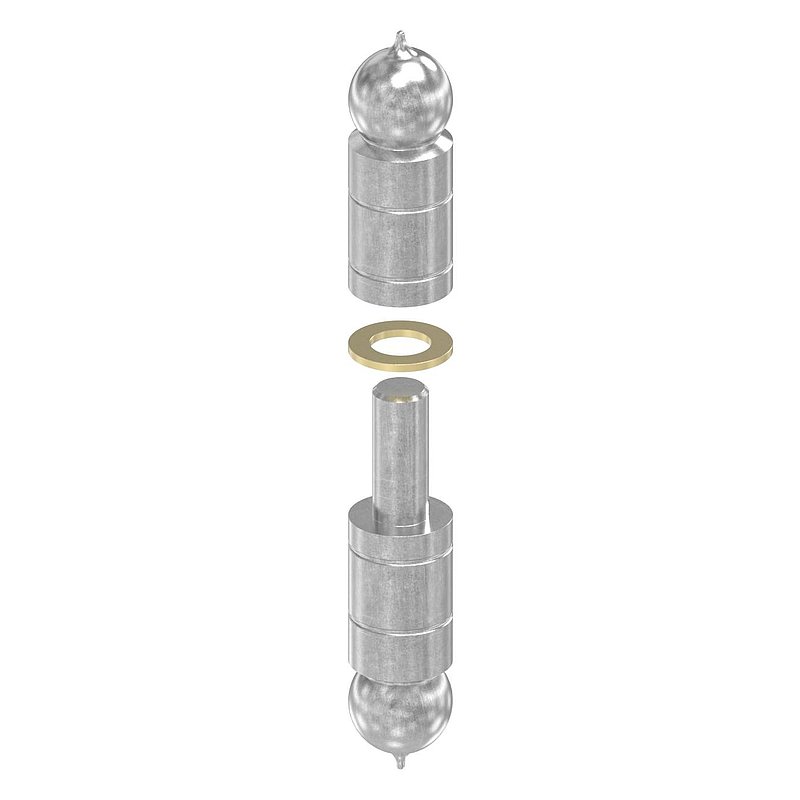 Gond à souder lisse 24mm tige 13mm