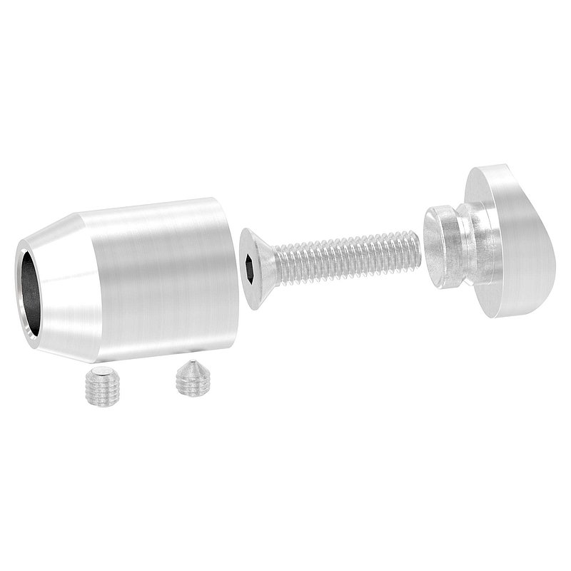 Cross bar holder (for front push-fit) for 33.7 mm tube, front bore 12.2 mm, AISI304