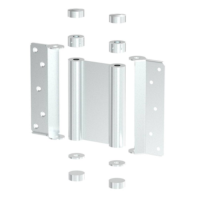 Swing door hinge for screwing on, one pair, galvanised