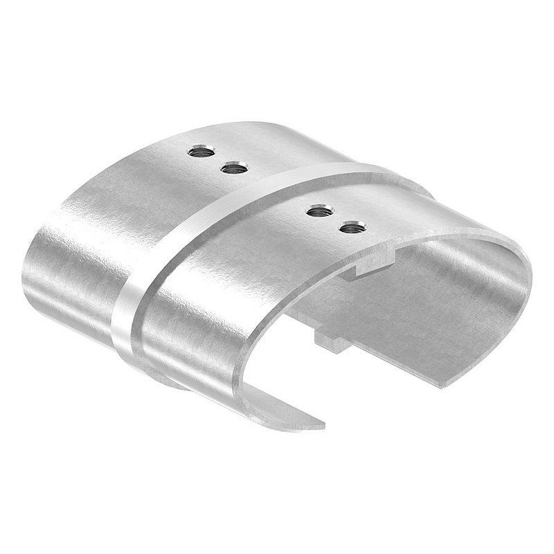 Connector 180° for oval grooved tube 80x40mm, AISI304