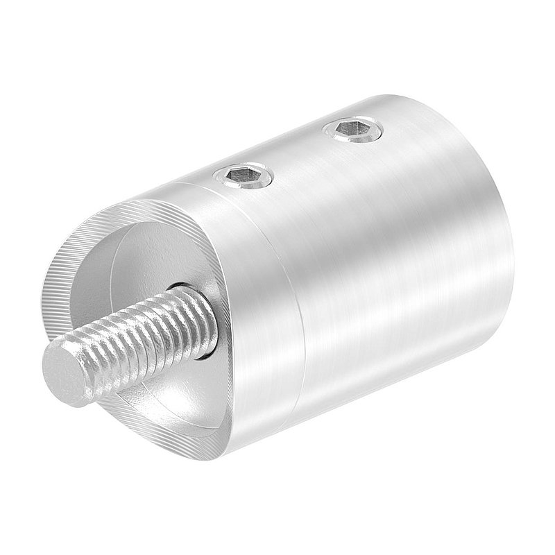Cross bar holder for 42.4 mm tube, blind hole left 12.2 mm, AISI304