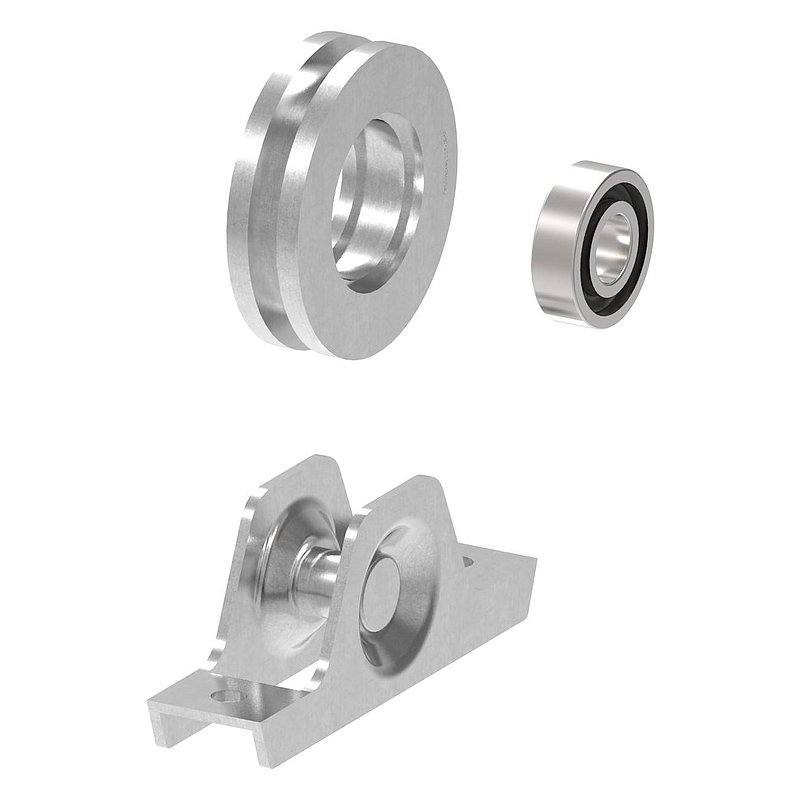 Schiebetorrolle 78mm mit U-Rille 8x8mm