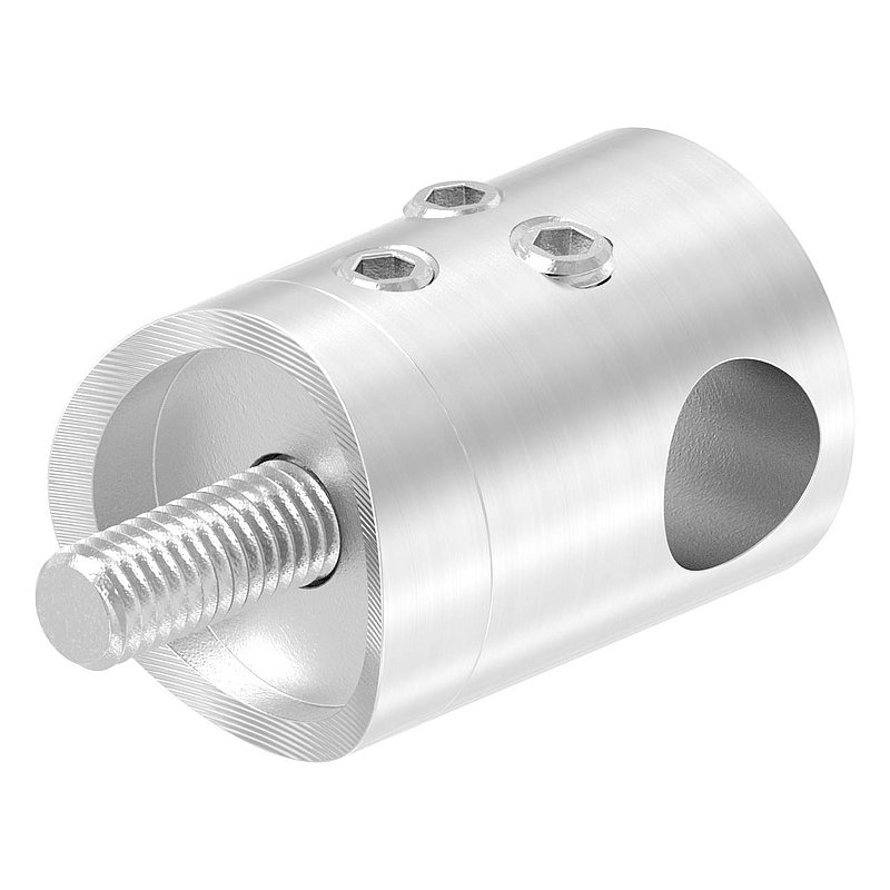 Cross bar holder for pushing 2 round bars, 10.2 mm hole, AISI304