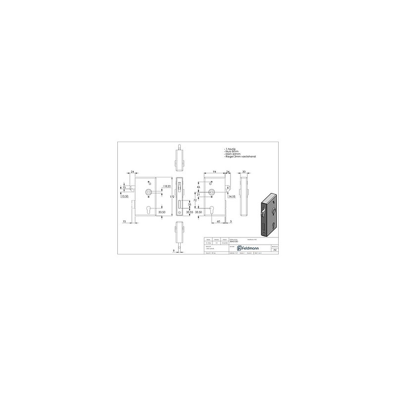 AMF lock case with galvanised hook lock