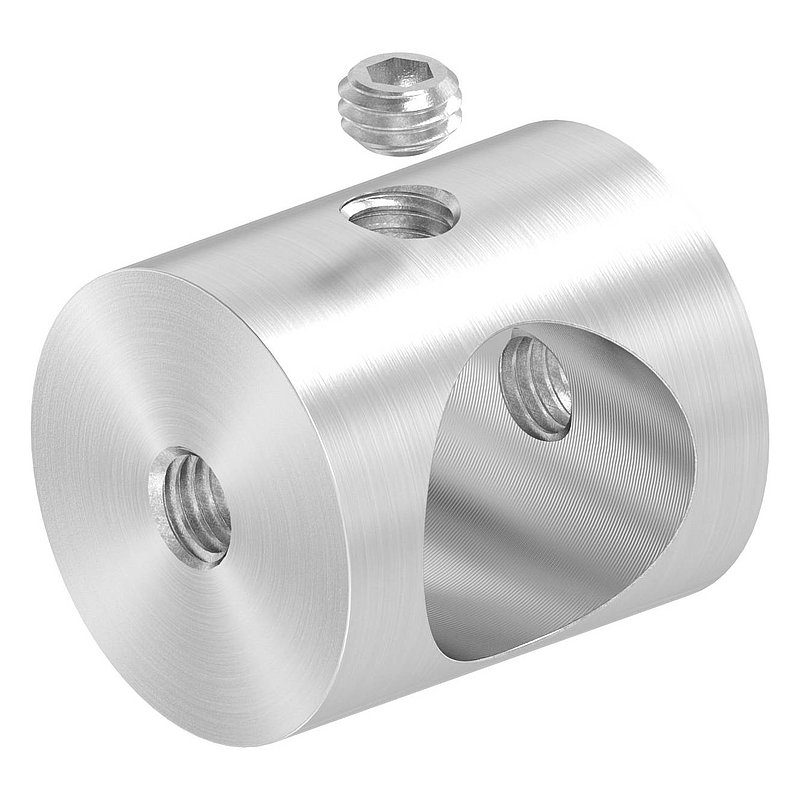 Support de lisse transversale (à monter entre deux fers plats) avec perçage Ø 14,2mm, V2A