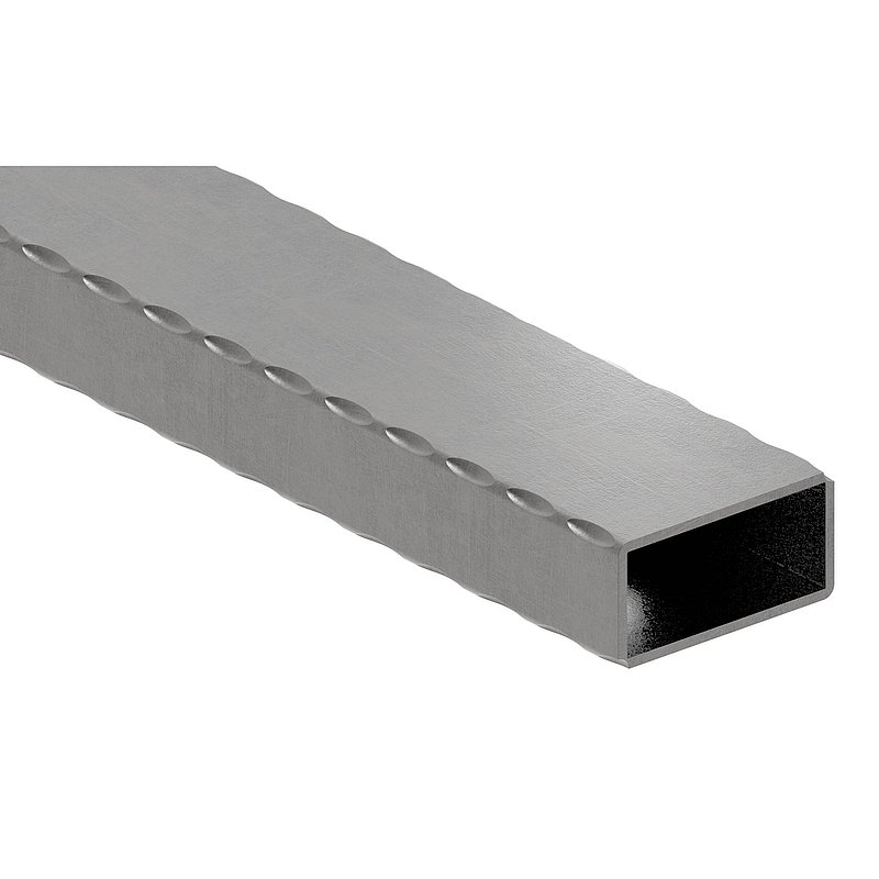 Rectangular tube 60x30x2.5mm, L: 3000mm, hammered