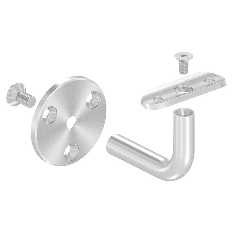 Handrail holder without cable gland for LED handrails, solid material, AISI304