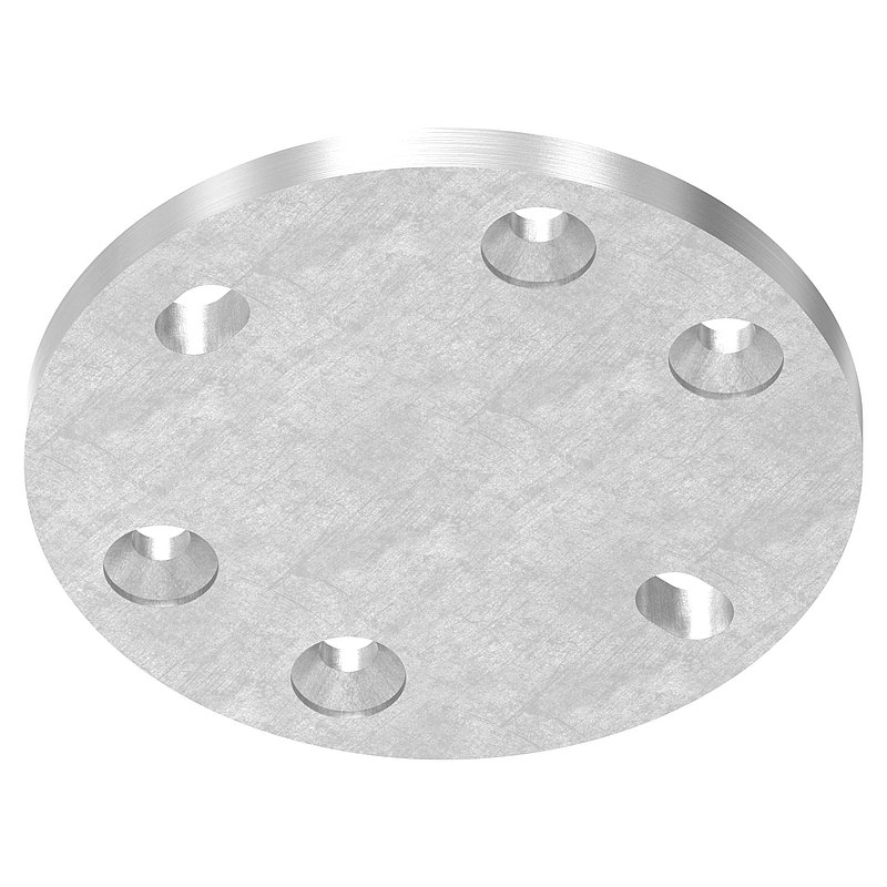 Anchor plate, 120x10mm, for clamping rings, AISI304