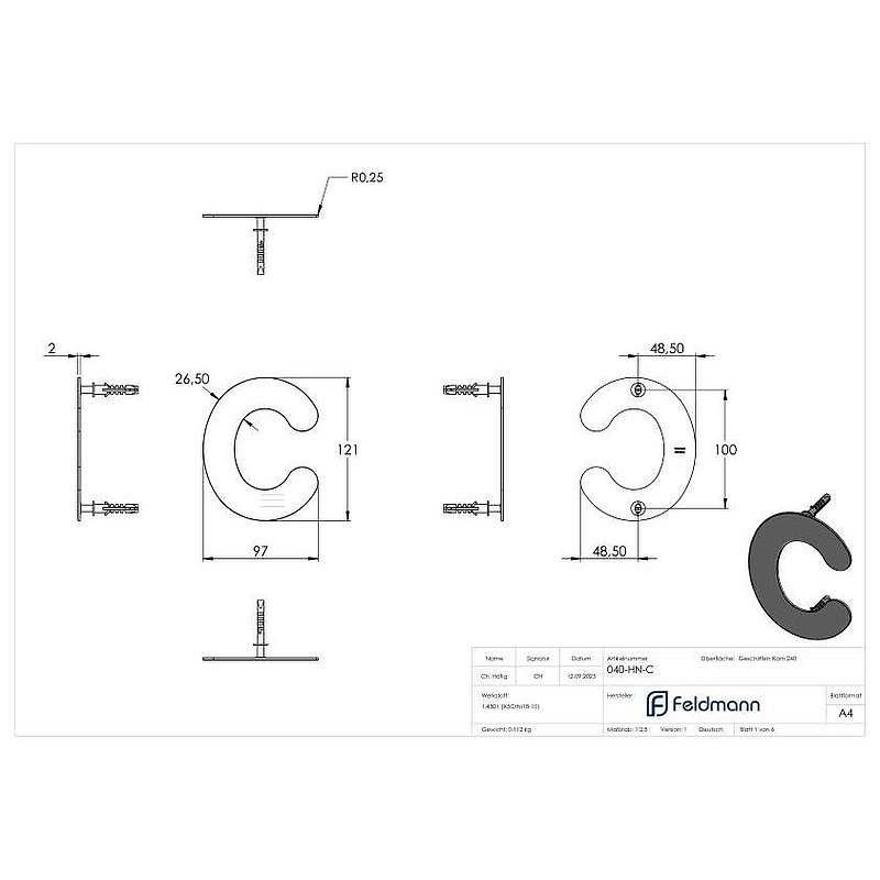 Numéro de maison c - "petit", V2A