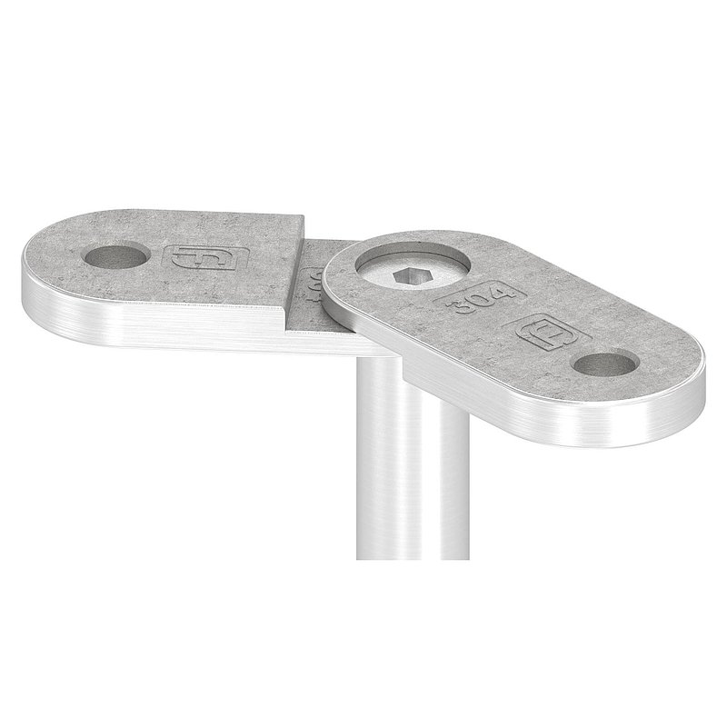 Handlaufanschlussplatte verstellbar, flach, V2A