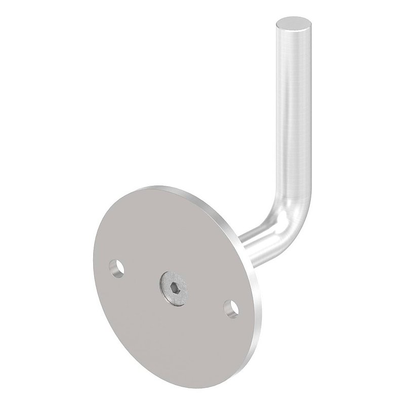 Handrail bracket for welding, (round plate and bracket screwed together), AISI304