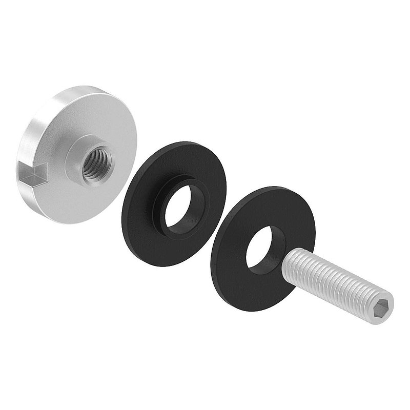 Point de fixation pour verre Ø 30mm, adapté pour les supports Brenk, ALU