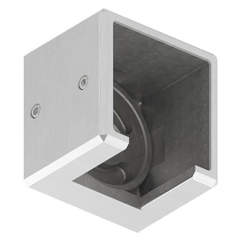Wandbefestigung für Quadratnutrohr 40x40mm, links, V4A