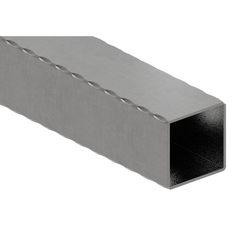 Tube carré 60x60x2,5mm, L : 3000mm, martelé