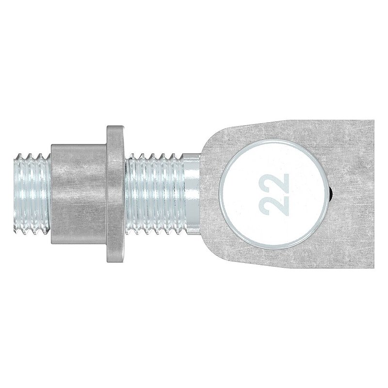 Gond à visser avec douille taraudée M22, acier électrozingué