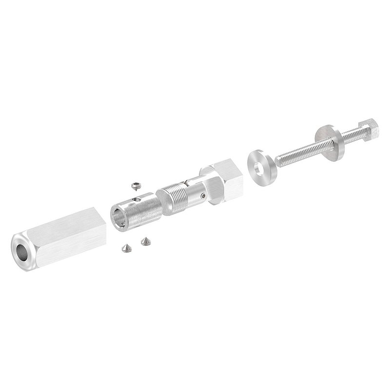 Threaded terminal for self-assembly, rope 8mm, AISI304