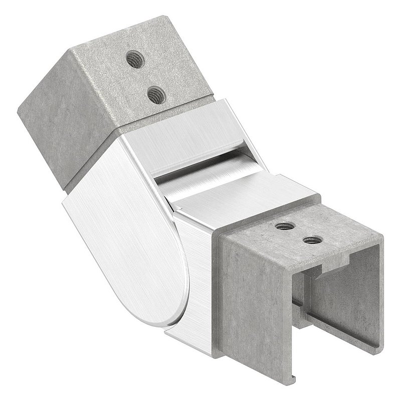 Verbinder flexibel für Quadratnutrohr 40x40mm, V4A
