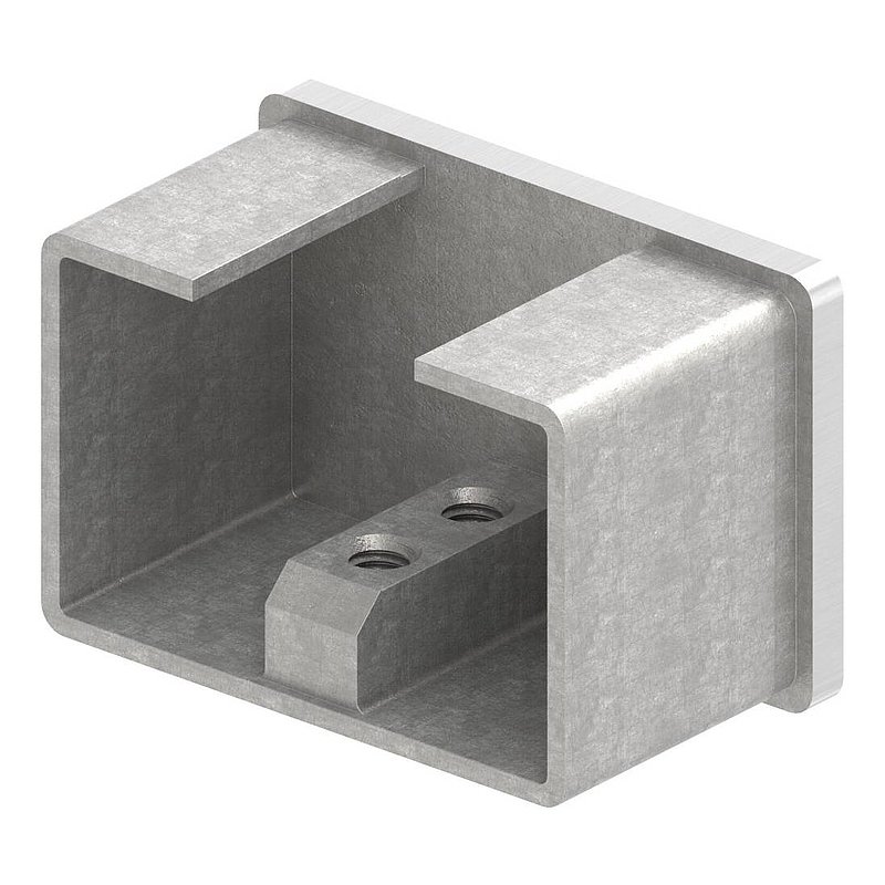 Endkappe, flach, Rechteck-Nutrohr 60x40x1,5mm, V2A