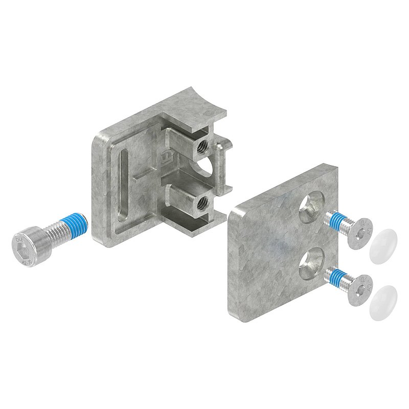 Glasklemme Mod. 11, Anschluss: 60,3mm, Zink roh