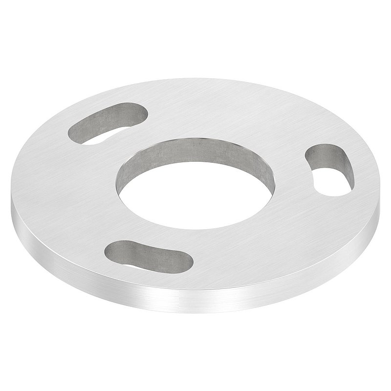 Ankerplatte Ø 100x8mm, mit Längsschliff, V2A