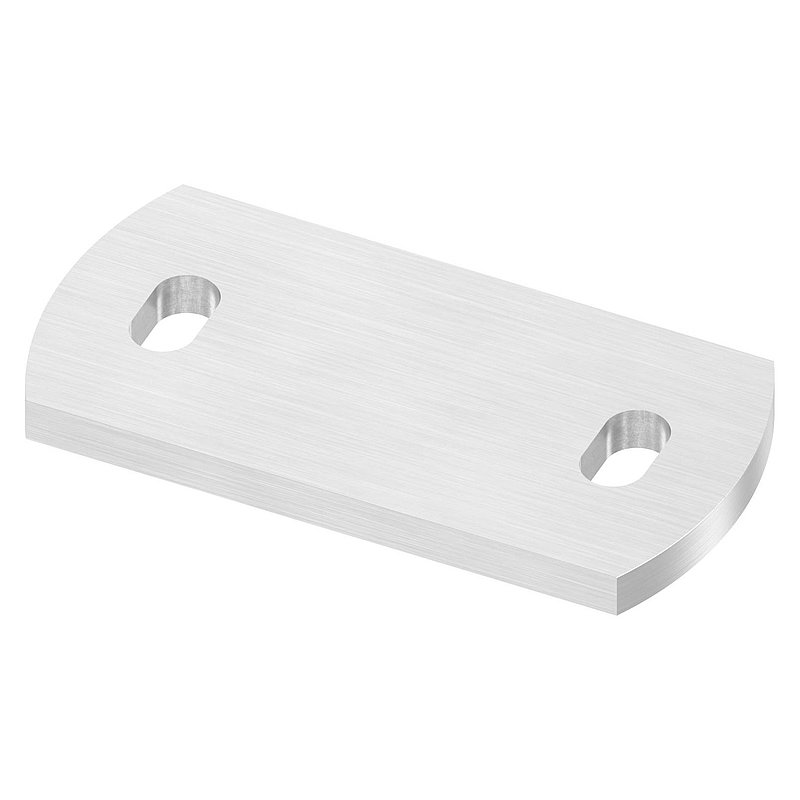 Plaque d'ancrage, 120x60x8mm, avec ponçage longitudinal, V2A