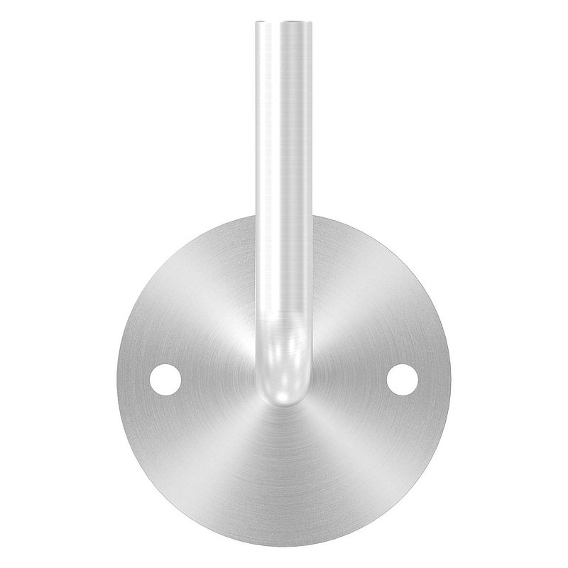 Handrail bracket for welding, (round plate and bracket screwed together), AISI304