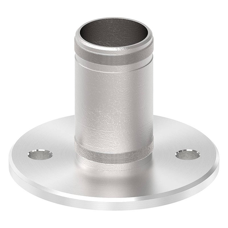Wand- und Bodenanker mit Rändelung, für Rohr 42,4x2,5mm, V2A
