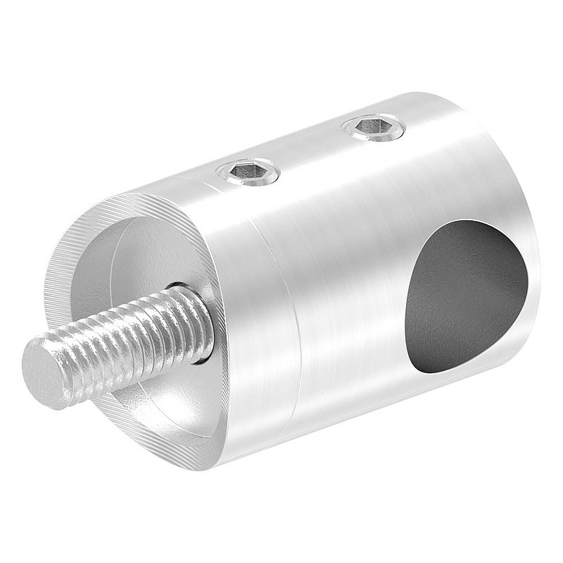 Cross bar holder for 42.4 mm tube, blind hole right 12.2 mm, AISI304