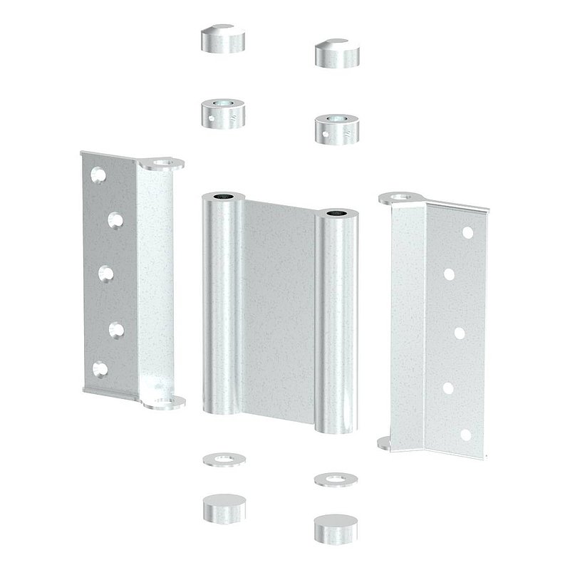 Swing door hinge for screwing on, one pair, galvanised