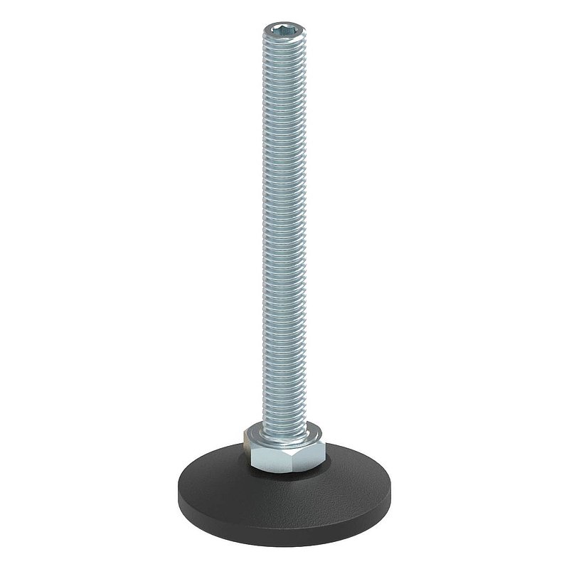 Levelling foot with adjusting screw with hexagon socket
