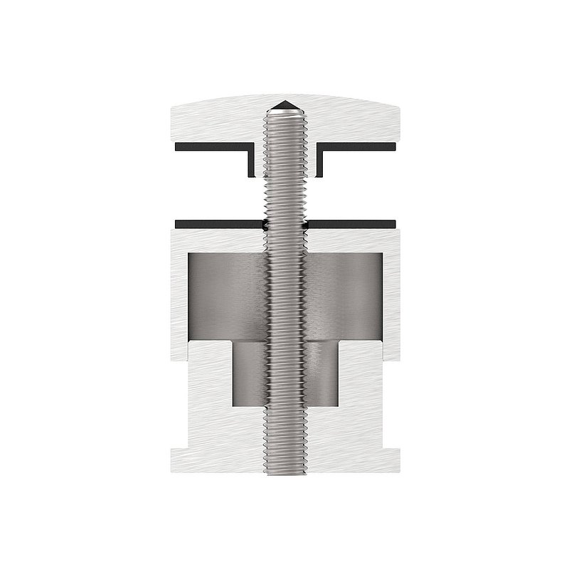 Glaspunkthalter 52mm, flach, verstellbar, V2A