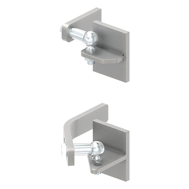 Lifting gate fitting for attachment to metal posts